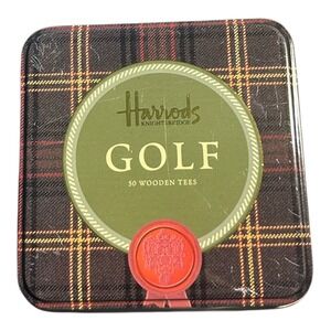 Harrods Knight's Bridge Wooden Golf Tees (50) Tartan Collection New